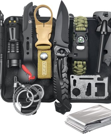 12 in 1 Emergency Survival Kit Cool Unique Fishing Hunting Anniversary Birthday Gifts for Him
