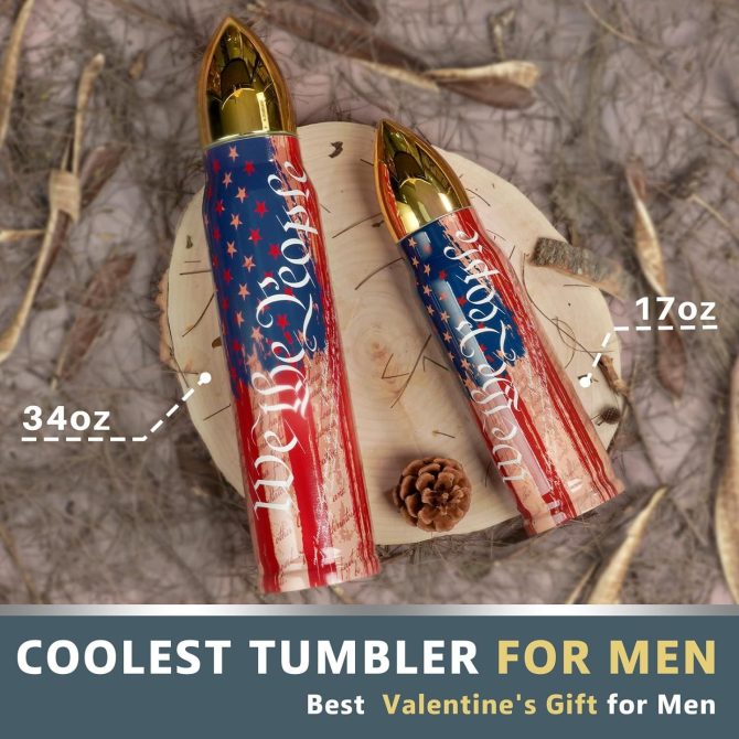 WE THE PEOPLE USA Flag Stainless Steel Bullet Tumbler - Image 3