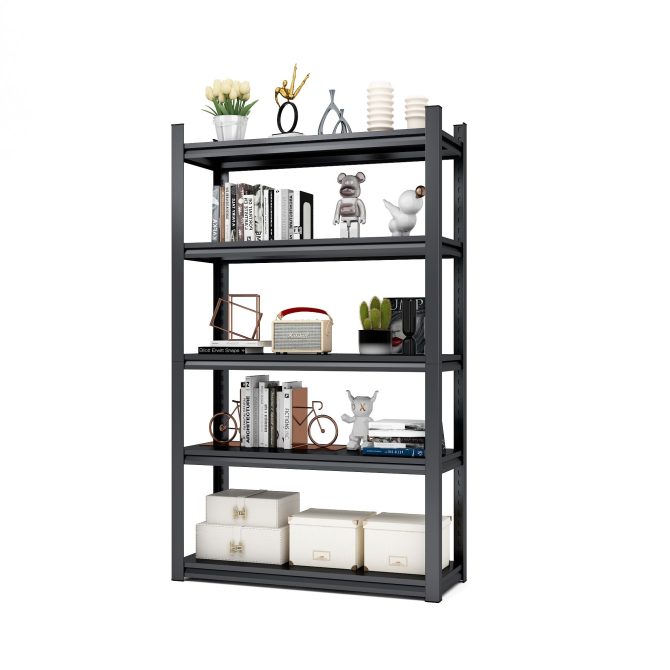 78"H 5 Tier Metal Shelves for Storage Garage Shelving 2000LBS Heavy Duty Storage Shelves Adjustable Garage Shelf Industrial Shelving Unit Storage Utility Rack,47.2"W*18"D*78"H,Black - Image 18