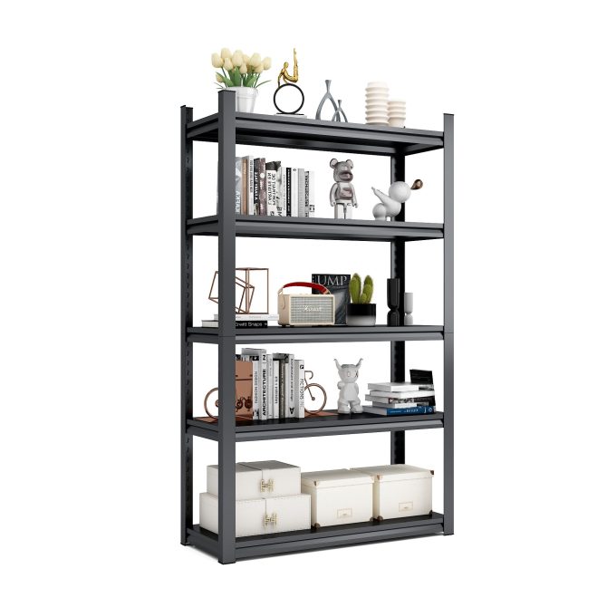 78"H 5 Tier Metal Shelves for Storage Garage Shelving 2000LBS Heavy Duty Storage Shelves Adjustable Garage Shelf Industrial Shelving Unit Storage Utility Rack,47.2"W*18"D*78"H,Black - Image 19