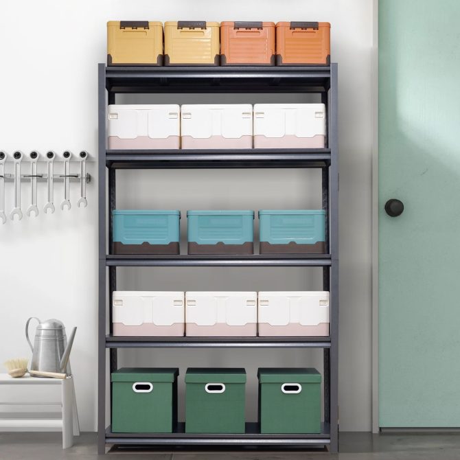 78"H 5 Tier Metal Shelves for Storage Garage Shelving 2000LBS Heavy Duty Storage Shelves Adjustable Garage Shelf Industrial Shelving Unit Storage Utility Rack,47.2"W*18"D*78"H,Black - Image 3