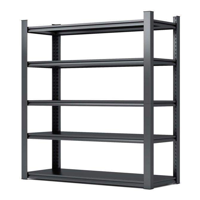 78"H 5 Tier Metal Shelves for Storage Garage Shelving 2000LBS Heavy Duty Storage Shelves Adjustable Garage Shelf Industrial Shelving Unit Storage Utility Rack,47.2"W*18"D*78"H,Black - Image 6