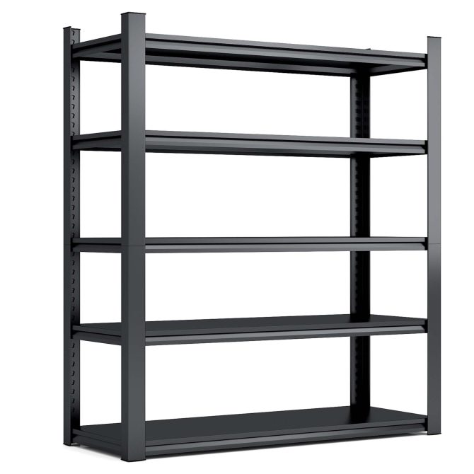 78"H 5 Tier Metal Shelves for Storage Garage Shelving 2000LBS Heavy Duty Storage Shelves Adjustable Garage Shelf Industrial Shelving Unit Storage Utility Rack,47.2"W*18"D*78"H,Black - Image 7