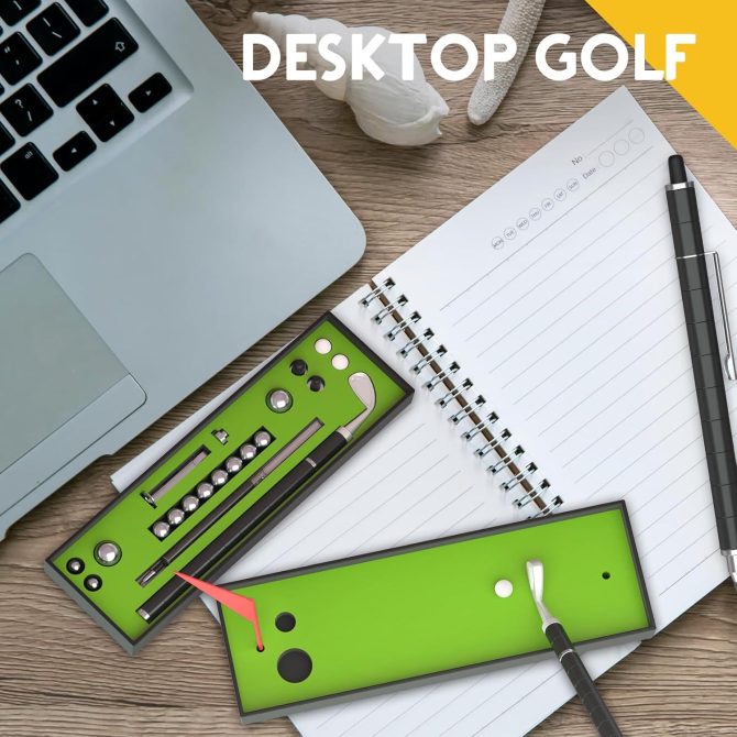 Rotated Transformed Mini Desktop Golf Ball Pen Set Gift with Flag, Multifunctional Magnet Writing Pen, Fidget Pen, Decompression Magnetic Pen, Cute Magnet Fidget Writing Pen - Image 2