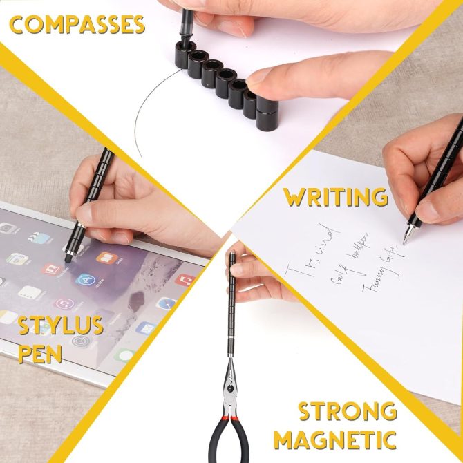 Rotated Transformed Mini Desktop Golf Ball Pen Set Gift with Flag, Multifunctional Magnet Writing Pen, Fidget Pen, Decompression Magnetic Pen, Cute Magnet Fidget Writing Pen - Image 3