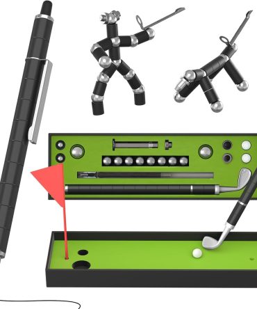 Rotated Transformed Mini Desktop Golf Ball Pen Set Gift with Flag, Multifunctional Magnet Writing Pen, Fidget Pen, Decompression Magnetic Pen, Cute Magnet Fidget Writing Pen