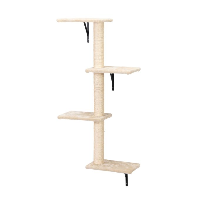 5 Pcs Wall Mounted Cat Climber Set;  Floating Cat Shelves and Perches;  Cat Activity Tree with Scratching Posts;  Modern Cat Furniture - Image 4