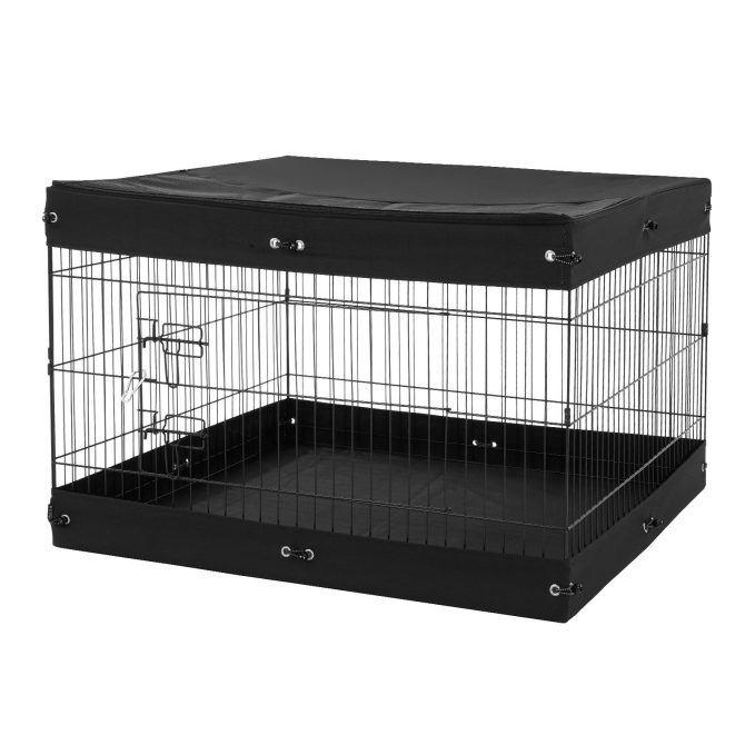 Dog Playpen 4 Panels Foldable Metal Dog Exercise Pen with Bottom Pad Cover - Image 11
