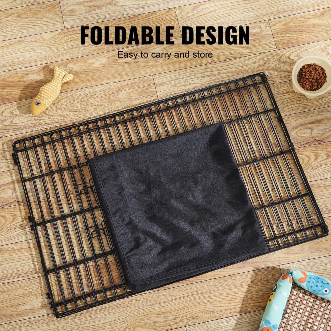 Dog Playpen 4 Panels Foldable Metal Dog Exercise Pen with Bottom Pad Cover - Image 6