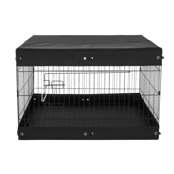 Dog Playpen 4 Panels Foldable Metal Dog Exercise Pen with Bottom Pad Cover - Image 9