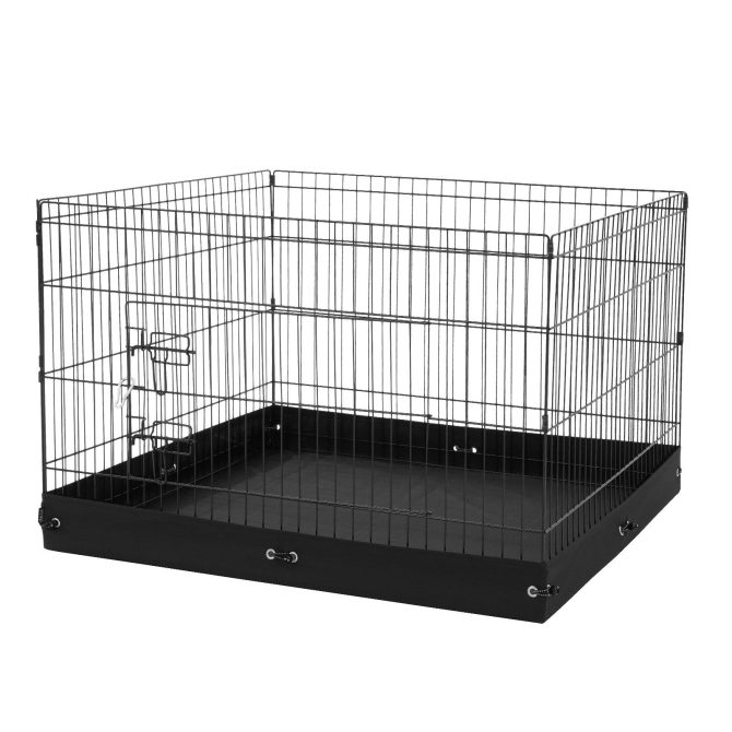 Dog Playpen 4 Panels Foldable Metal Dog Exercise Pen with Bottom Pad Cover - Image 10