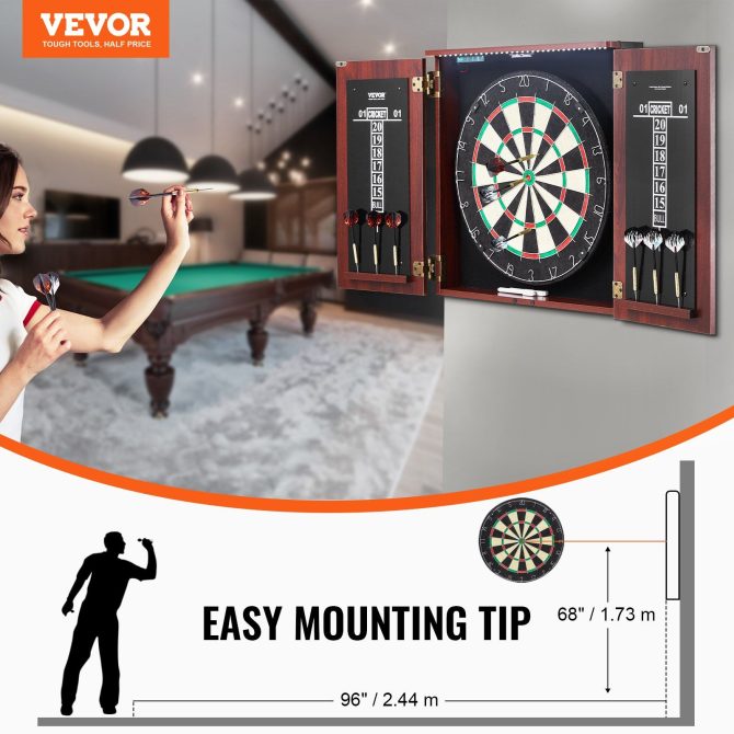 VEVOR Dartboard and Cabinet Set Official Size Complete Accessory Steel Tip Dart - Image 7