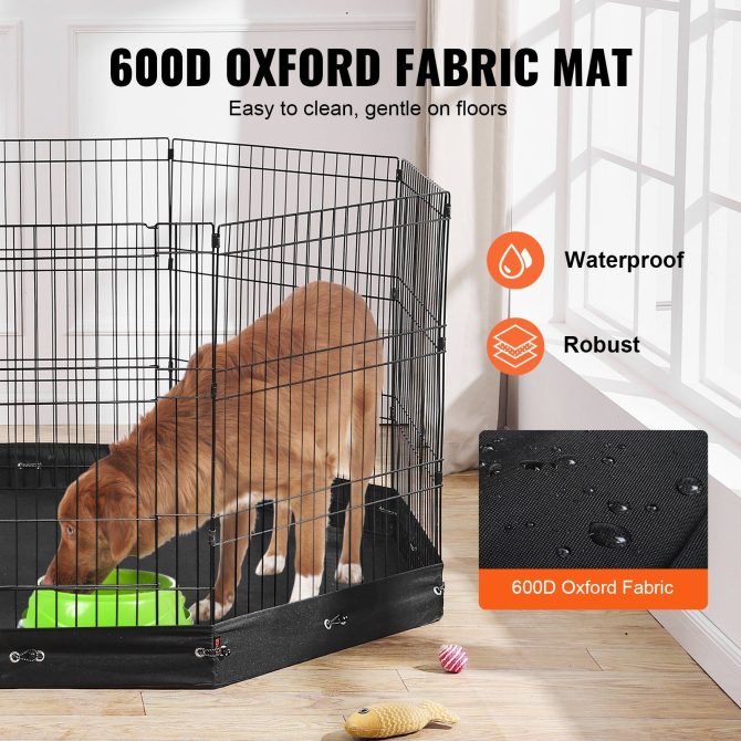 Dog Playpen 8 Panels Foldable Metal Dog Exercise Pen with Bottom Pad 30"H - Image 4