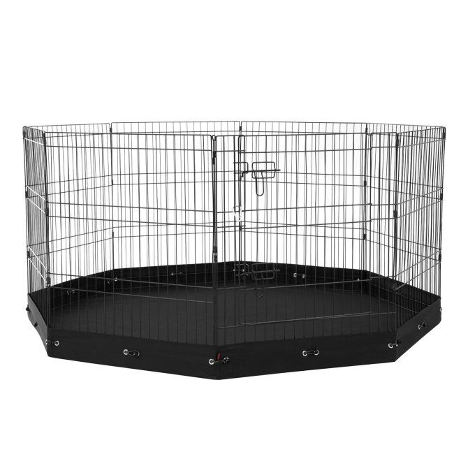 Dog Playpen 8 Panels Foldable Metal Dog Exercise Pen with Bottom Pad 30"H - Image 9