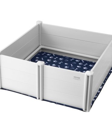 VEVOR Dog Whelping Box 48 x 48 x 18.1in PVC with Rails Pee Pad for Dogs Puppies