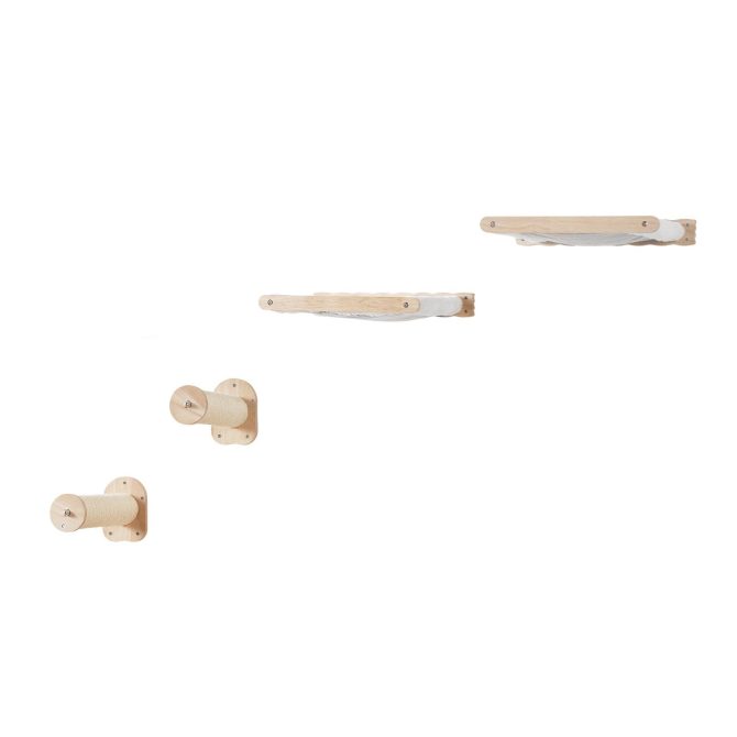 VEVOR Wall Mounted Cat Shelves with 2 Jumping Posts & 2 Hammocks up to 40 lbs - Image 10