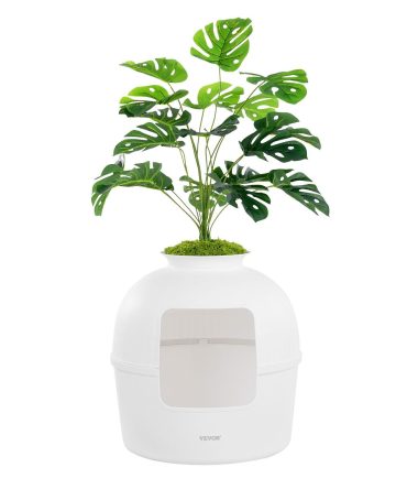 VEVOR Odor-Free Plant Cat Litter Box Hidden Cat Litter Box with Artificial Plant