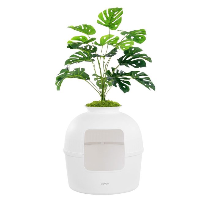 VEVOR Odor-Free Plant Cat Litter Box Hidden Cat Litter Box with Artificial Plant