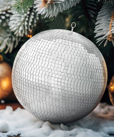 Mirror Disco Ball 20 In Silver Party Large Disco Ball with Hanging Ring