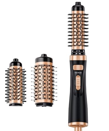 VEVOR Rotating Hair Dryer Brush Hot Air Styling Brush with 1.5" and 2" Head