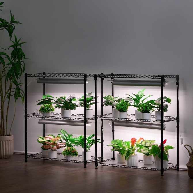 VEVOR DIY Plant Stand with Grow Light, 6-Tier Large Tall Plant Shelf with 192W 5000K Full Spectrum Grow Lights, Indoor Grow Light Shelf with Wheels for Seed Starting 29.5" L x 13.8" W x 70.9" H - Image 8