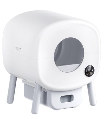 VEVOR 75L Self Cleaning Cat Litter Box with Odor Removal APP Control Sensor Gray