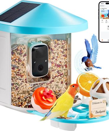 VEVOR Smart Bird Feeder with Camera 2K HD AI Identify Bird Species Solar-Powered