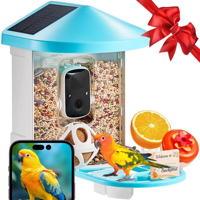 VEVOR Smart Bird Feeder with Camera 2K HD AI Identify Bird Species Solar-Powered - Image 8