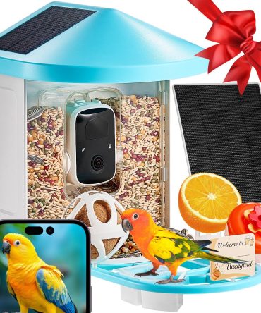 VEVOR Smart Bird Feeder with Camera AI Identify 10000+ Bird Specie Solar-Powered