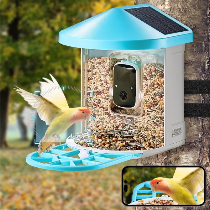 VEVOR Smart Bird Feeder with Camera AI Identify 10000+ Bird Specie Solar-Powered - Image 8