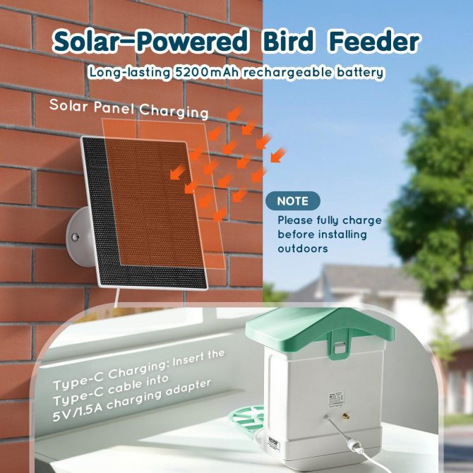 VEVOR Smart Bird Feeder with Camera 2K HD AI Identify Bird Species Auto Capture - Image 5