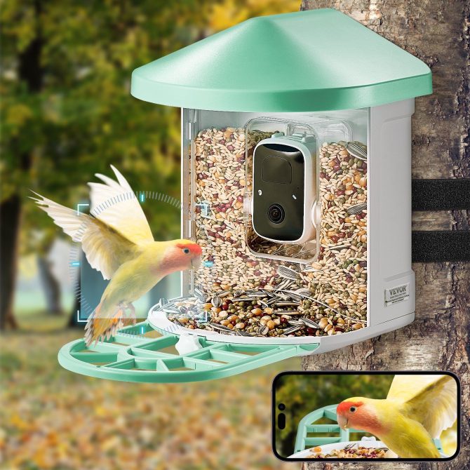 VEVOR Smart Bird Feeder with Camera 2K HD AI Identify Bird Species Auto Capture - Image 8