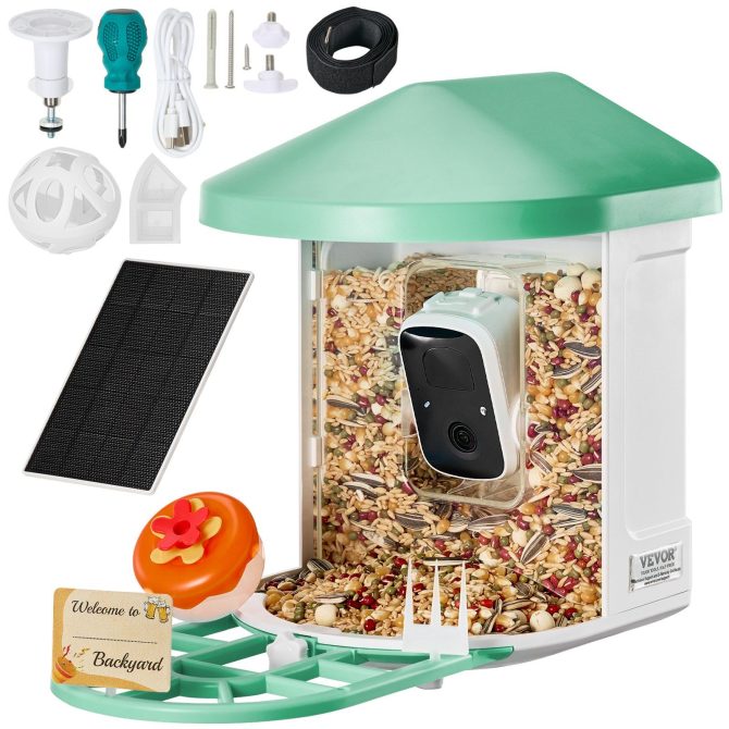 VEVOR Smart Bird Feeder with Camera 2K HD AI Identify Bird Species Auto Capture - Image 9
