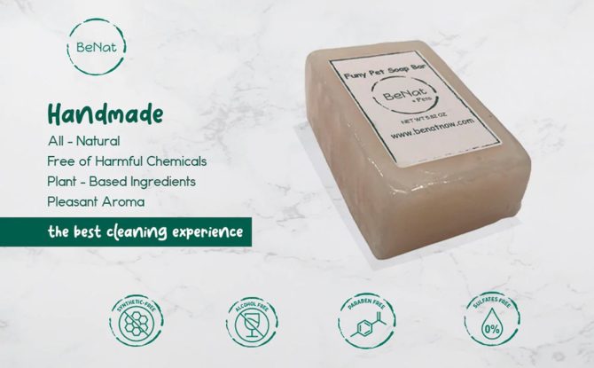 BeNat Pets. All-Natural Furry Pet Soap Bar. 5.8 oz. - Image 4