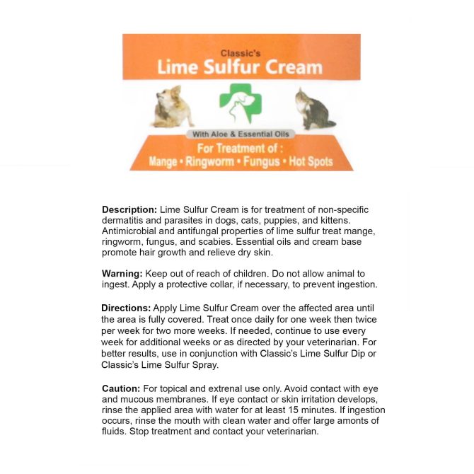 Lime Sulfur Pet Skin Cream - Pet Care and Veterinary Treatment for Itchy and Dry Skin - Safe Solution for Dog;  Cat;  Puppy;  Kitten;  Horse… - Image 8