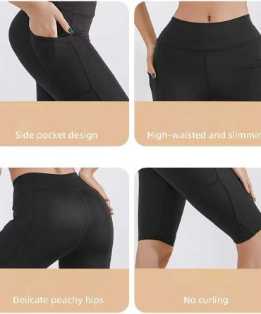 Women's High-Waisted Peach Lift Sharkskin Biker Shorts – Lightweight 5-Inch Yoga & Workout Compression Shorts'