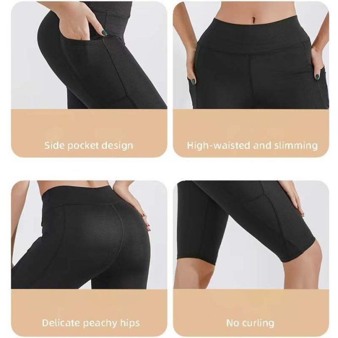 Women's High-Waisted Peach Lift Sharkskin Biker Shorts – Lightweight 5-Inch Yoga & Workout Compression Shorts'
