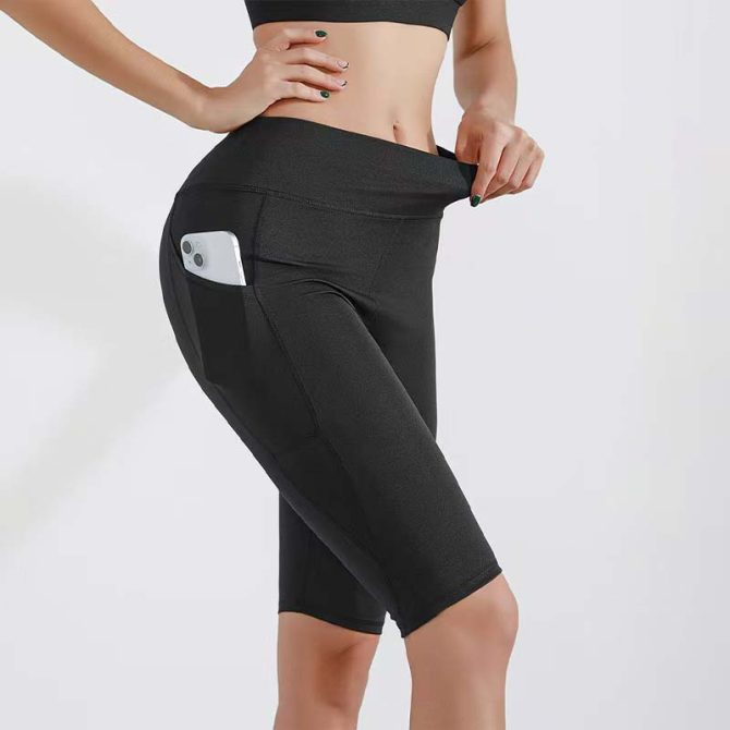 Women's High-Waisted Peach Lift Sharkskin Biker Shorts – Lightweight 5-Inch Yoga & Workout Compression Shorts' - Image 15