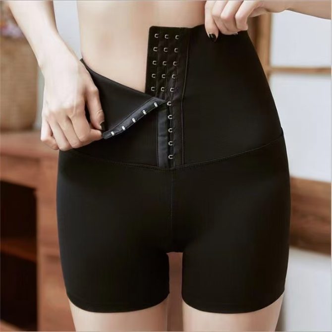 Women's High-Waisted Button-Up Sharkskin Yoga Shorts – 3-Inch Tummy Control Anti-Chafe Shapewear - Image 23