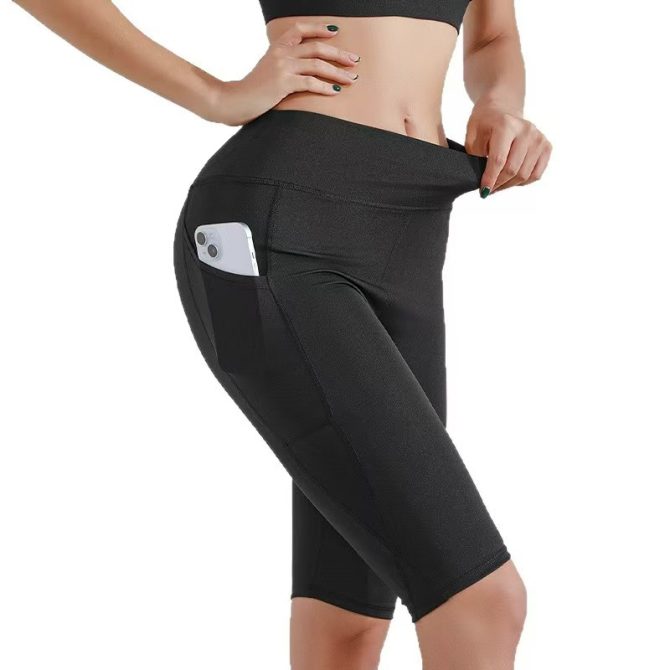 Women's High-Waisted Peach Lift Sharkskin Biker Shorts – Lightweight 5-Inch Yoga & Workout Compression Shorts' - Image 29