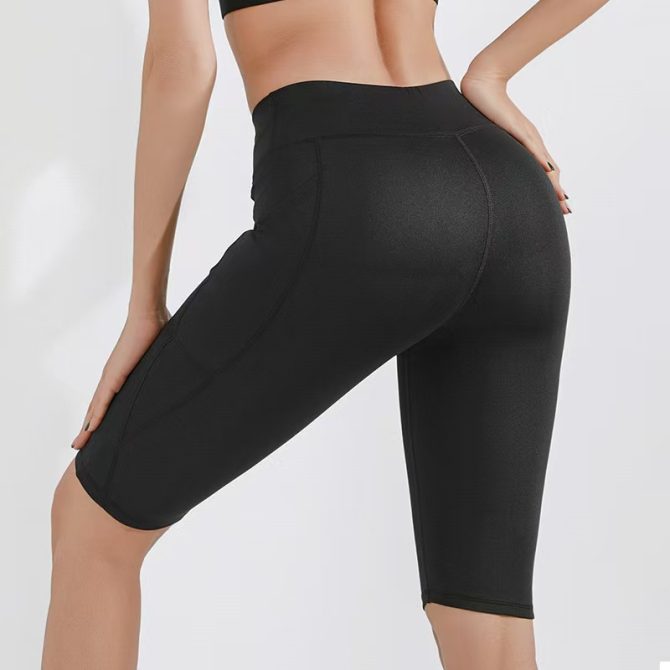 Women's High-Waisted Peach Lift Sharkskin Biker Shorts – Lightweight 5-Inch Yoga & Workout Compression Shorts' - Image 30