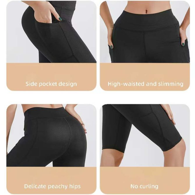 Women's High-Waisted Peach Lift Sharkskin Biker Shorts – Lightweight 5-Inch Yoga & Workout Compression Shorts' - Image 25