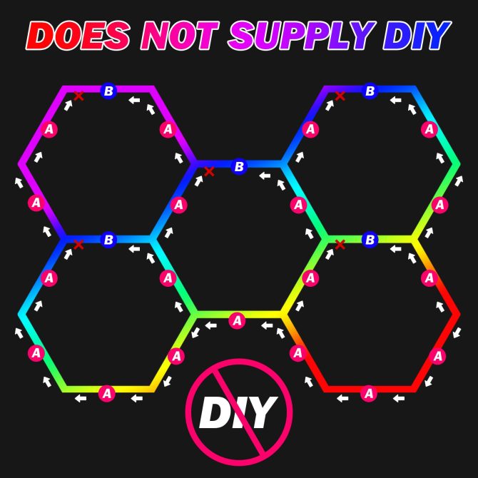Hexagon led Lights - Garage Hexagon Light with Multi Color Modes, Dimmable and Speed Adjustable RGB Hexagon Wall Lights, DIY Design for Gaming Room, Bar, Club, Party, Music Studio, Gym - Image 6