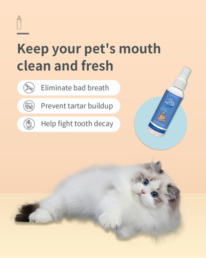 Dog Breath Freshener for Dogs & Cats Teeth Cleaning Spray Dog Bad Breath Pet Oral Care Spray 4fl.oz - Image 5
