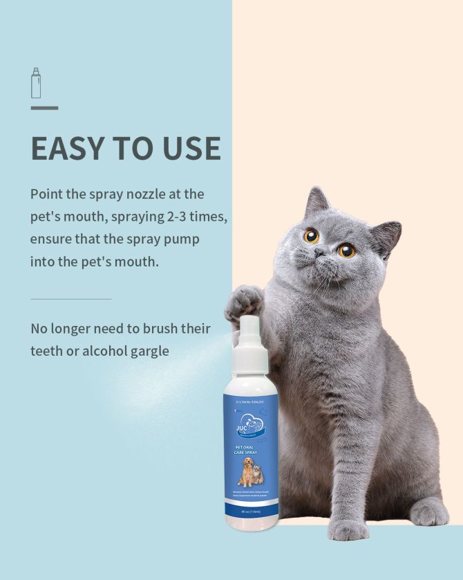 Dog Breath Freshener for Dogs & Cats Teeth Cleaning Spray Dog Bad Breath Pet Oral Care Spray 4fl.oz - Image 6