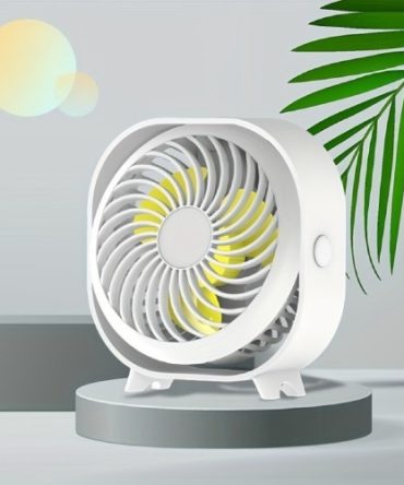 (FST-WED-WD)New desktop small fan Rechargeable desktop fan Portable office student dormitory home mini fan Mute(Random color)