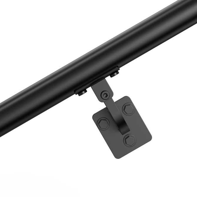 6ft Wall Mounted Stair Handrail Black Aluminum Indoor Outdoor Railing - Image 11