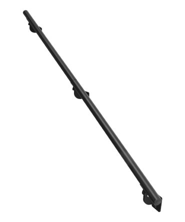 6ft Wall Mounted Stair Handrail Black Aluminum Indoor Outdoor Railing