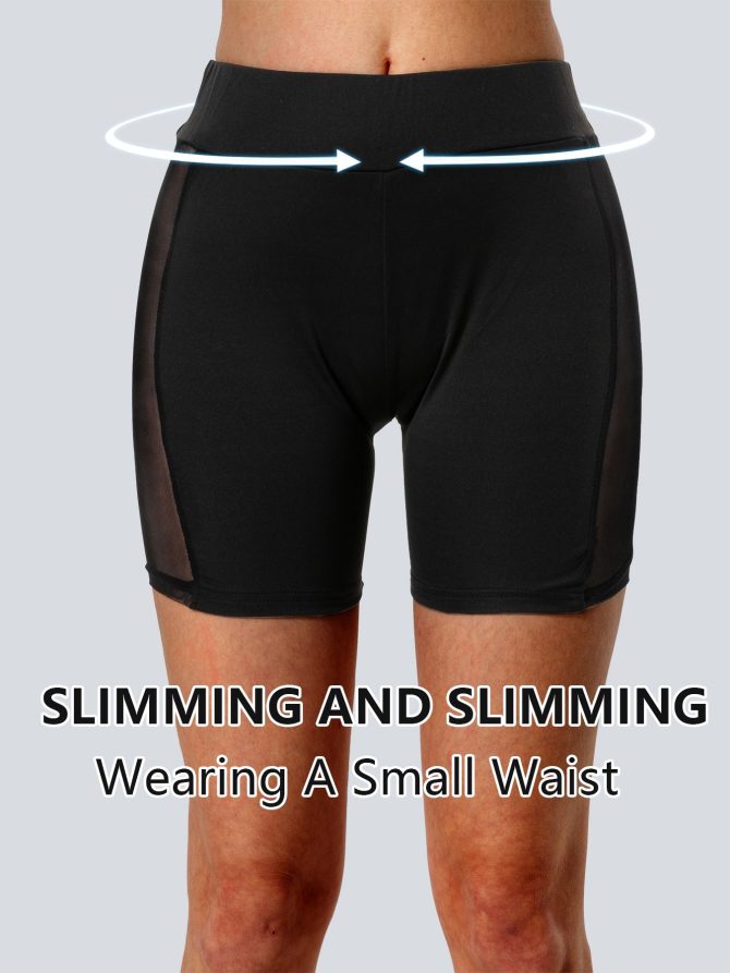 High-Waist Mesh Panel Yoga Shorts – 3'' Inseam, Sheer & Sexy, Stretchy Workout Essentials for Women" - Image 9