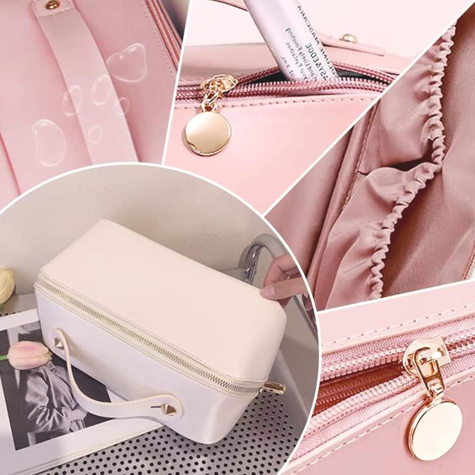 Travel Cosmetic Bag - Multifunctional Makeup Bag for Easy Access, Waterproof, Large-capacity, with Handle and Divider - Image 2